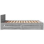 vidaXL Cadre de lit et tête de lit sans matelas sonoma gris 160x200 cm