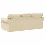 vidaXL Canapé Crème 215 x 138 x 80 cm tissu