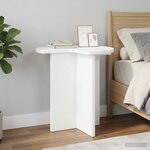 vidaXL Table d'appoint Blanc Ø 39 x 38 cm Bois d'ingénierie