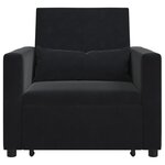 vidaXL Canapé Lit Simple Noir 90 x 165 x 87 cm Velours