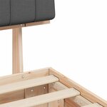 vidaXL Cadre de lit avec tête de lit rembourrée Gris foncé 80 x 200 cm