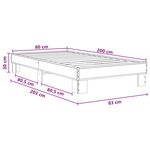 vidaXL Cadre de lit Chêne artisanal 80 x 200 cm Bois d'ingénierie