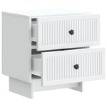 vidaXL Cabinet de chevet avec tiroir 2 Pièces Blanc 43 x 34 5 x 47 5 cm