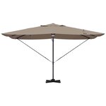 vidaXL Parasol Roma à Bras Déporté Taupe et Noir 352 x 251 x 265 cm