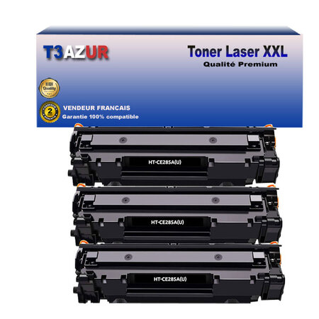 T3AZUR - 3x Toners compatibles avec Canon 728/ 725/ 726 pour Canon MF-4550D  MF-4570DN  MF-4580 Noir - 2 000p