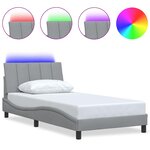 vidaXL Cadre de lit sans matelas gris clair 100x200 cm tissu
