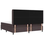 vidaXL Lit à ressorts avec matelas Marron foncé 200 x 200 cm tissu