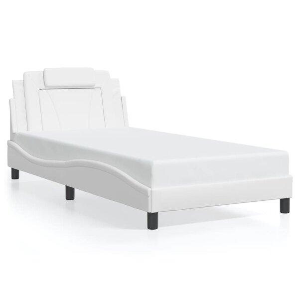 vidaXL Cadre de lit Viana sans matelas blanc 100x200 cm similicuir