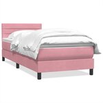 vidaXL Sommier à lattes de lit avec matelas rose 90x220 cm velours