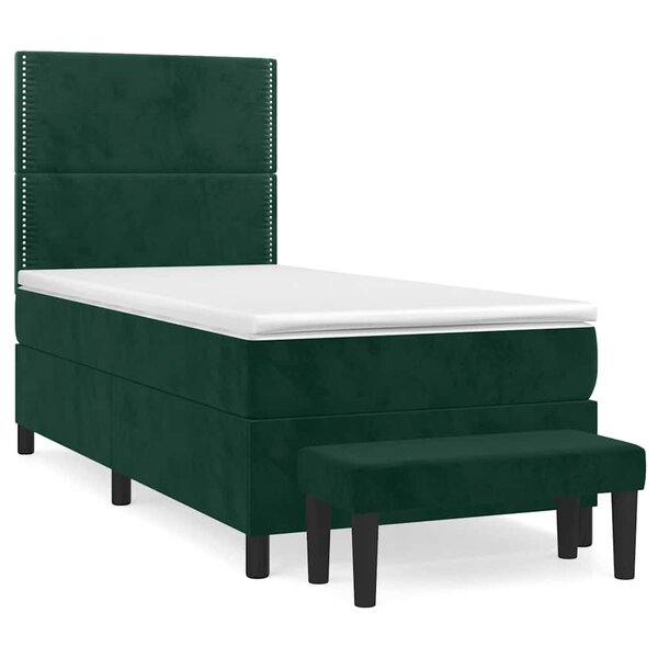 vidaXL Sommier à lattes de lit avec matelas Vert foncé 100x200 cm