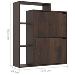 vidaXL Armoire à chaussures Chêne fumé 79 5x24x90 5 cm Aggloméré