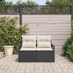 vidaXL Canapé de jardin Noir 120 x 62 x 69 cm polyrotin