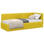 vidaXL Cadre de lit d'angle Jaune 80 cm x 200 cm tissu
