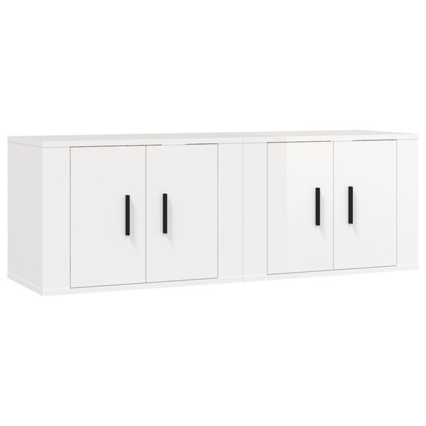vidaXL Meubles TV muraux 2 Pièces blanc brillant 57x34 5x40 cm