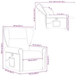 vidaXL Fauteuil de massage inclinable Gris clair Tissu