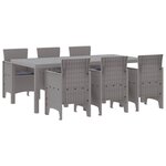 vidaXL Ensemble de salle à manger pour jardin 7 Pièces Gris clair