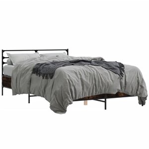 vidaXL Cadre de lit sans matelas chêne fumé 120x200 cm