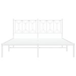 vidaXL Cadre de lit métal sans matelas et tête de lit blanc 150x200 cm