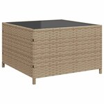 vidaXL Canapé de jardin avec table et coussins en forme de L beige