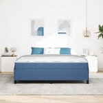 vidaXL Cadre de lit avec matelas Bleu 180 x 200 cm tissu
