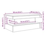 vidaXL Table basse avec lumières LED chêne noir 90x50x40 cm