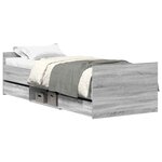 vidaXL Cadre de lit sans matelas sonoma gris 100x200 cm