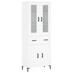 vidaXL Buffet haut Blanc 69 5x34x180 cm Bois d'ingénierie
