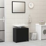 vidaXL Ensemble de meubles de salle de bain 3 Pièces Noir Aggloméré