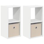 vidaXL Table de chevet 2 pc Blanc 25 5 x 22 x 49 5 cm