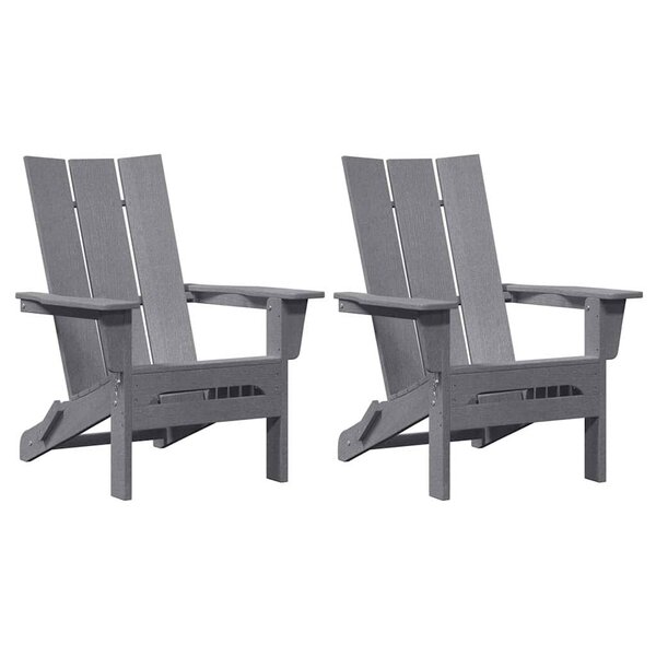 vidaXL Chaise de jardin 2 pc Gris clair Polyéthylène
