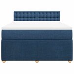 vidaXL Sommier à lattes de lit avec matelas Bleu 160x200 cm Tissu