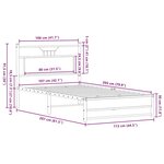 vidaXL Cadre de lit sans matelas chêne fumé 107x203 cm bois ingénierie