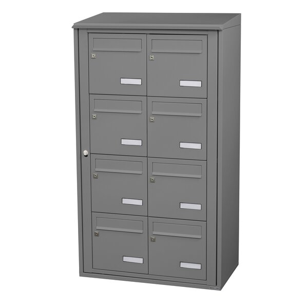 Bloc collectif Leabox  2x4  grade 3  simple face  Extérieur  fixation murale  Gris poussière RAL 7037 finition brillante