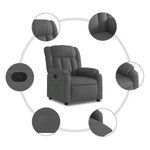 vidaXL Fauteuil inclinable en tissu gris foncé