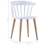 Vidaxl chaises de salle à manger 4 pièces blanc plastique et acier