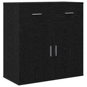 vidaXL Buffet avec tiroir Chêne noir 79 x 38 x 80 cm Bois d'ingénierie