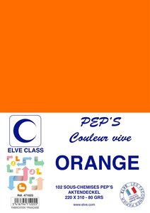 Pqt de 102 Sous-chemises 80 g 220 x 310 mm PEP'S Coloris Vifs Orange ELVE