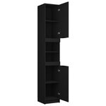 vidaXL Armoire de salle de bain noir 32x34x188 5 cm bois d'ingénierie