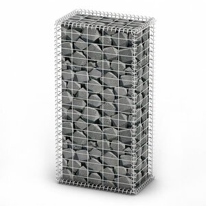 vidaXL Panier de gabion avec couvercle Fil galvanisé 100 x 50 x 30 cm