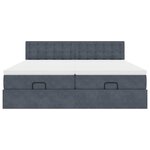 vidaXL Cadre de lit ottoman avec matelas gris foncé 200x200 cm velours