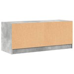 vidaXL Meuble TV avec portes en verre gris béton 102x37x42 cm