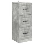 vidaXL Armoire à tiroirs Gris béton 33 x 34 5 x 87 cm