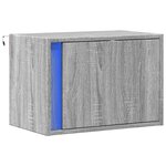 vidaXL Table de chevet murale avec lumières LED sonoma gris