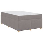 vidaXL Cadre de lit avec matelas Taupe 120 x 200 cm tissu