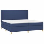 vidaXL Sommier à lattes de lit matelas et LED Bleu 200x200 cm Tissu