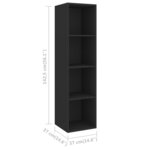 Vidaxl meubles tv muraux 2 pièces noir aggloméré