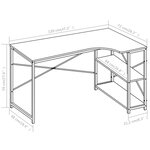 vidaXL Bureau d'ordinateur Blanc 120x72x70 cm