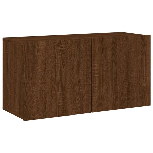 vidaXL Meuble TV mural chêne marron 80x30x41 cm