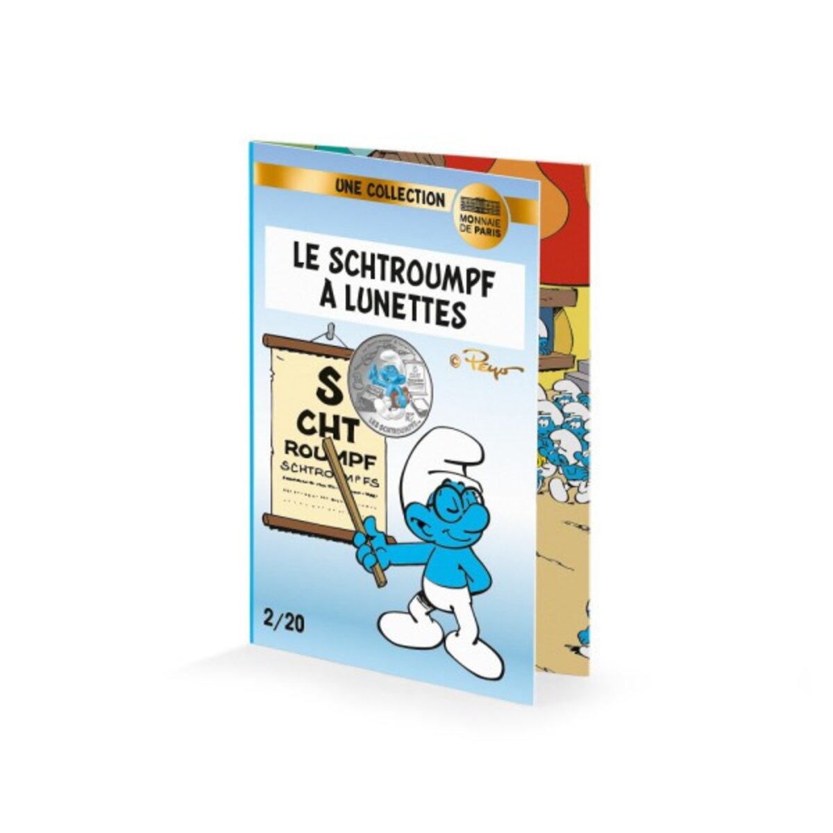 Monnaie de 10 euro argent coloris e le schtroumpf lunettes La