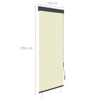 vidaXL Store roulant d'extérieur 60 x 250 cm Crème